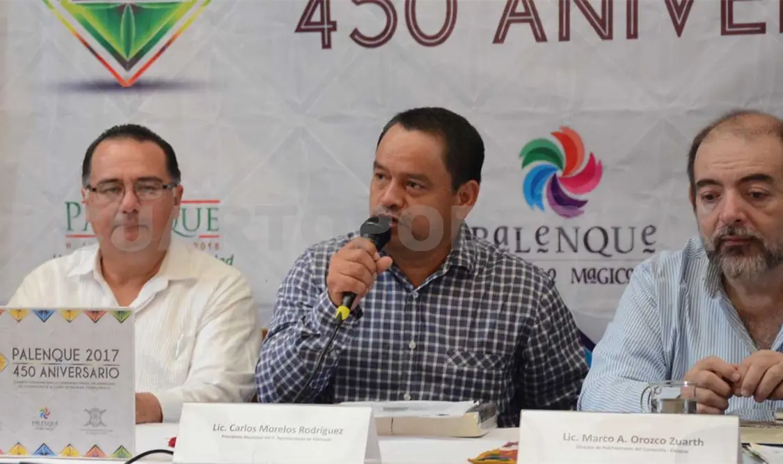 Francisco Álvarez Bolívar, Carlos Morelos Rodríguez y Marco Antonio Orozco en la rueda de prensa. Cortesía