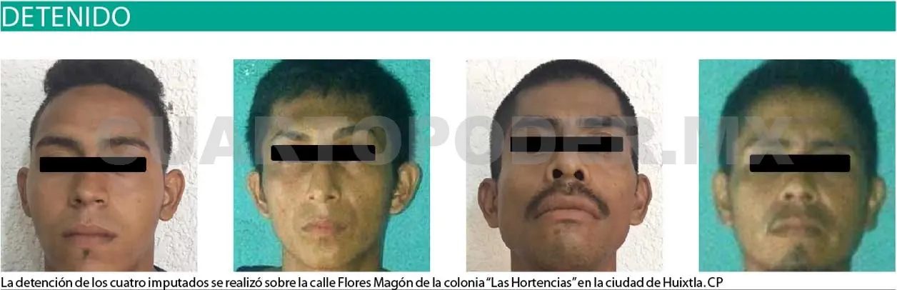 Asegura FGE a cuatro miembros del“Barrio 18”