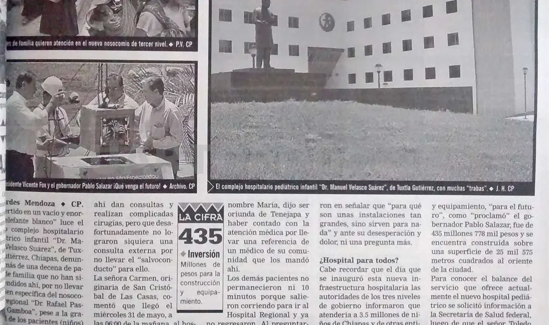 Publicación donde padres de familia denuncian que no han sido atendidos en el hospital por no llevar la orden del nosocomio regional “Dr. Rafael Pascacio Gamboa”. CP