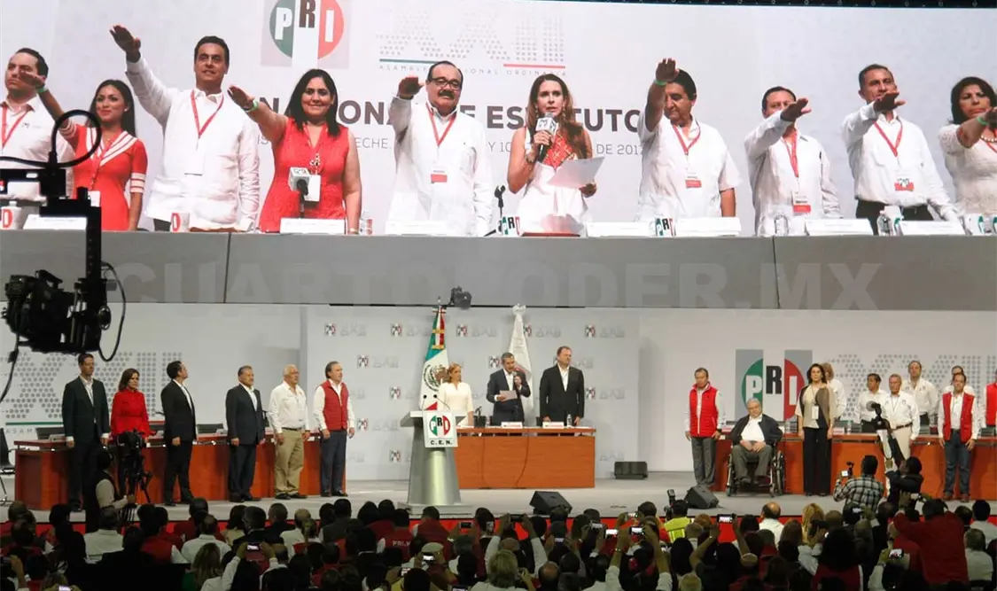 Más de 16 mil priístas abarrotaron el Palacio de los Deportes, en los trabajos de la XXII Asamblea Nacional del PRI. NTX