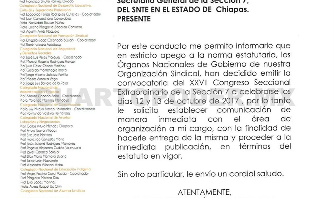 Expedirá CEN del SNTE convocatoria de relevo