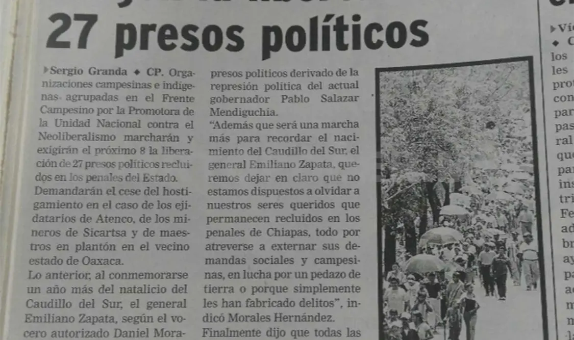 Siniestro pasado: Exigen la libertad de 27 presos políticos
