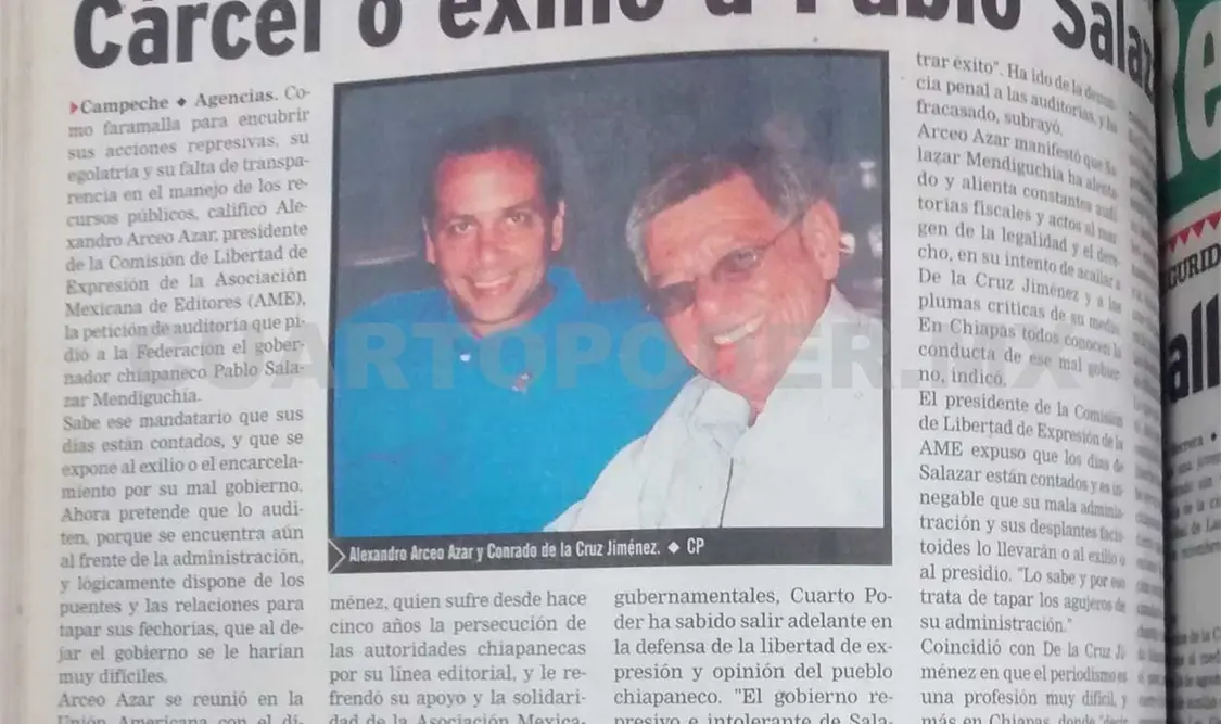 Alexandro Arceo Azar y Conrado de la Cruz Jiménez en la publicación de 2006. CP