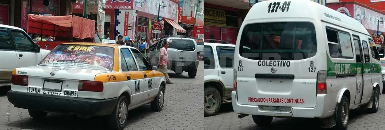 Colectivos y taxis sin placas