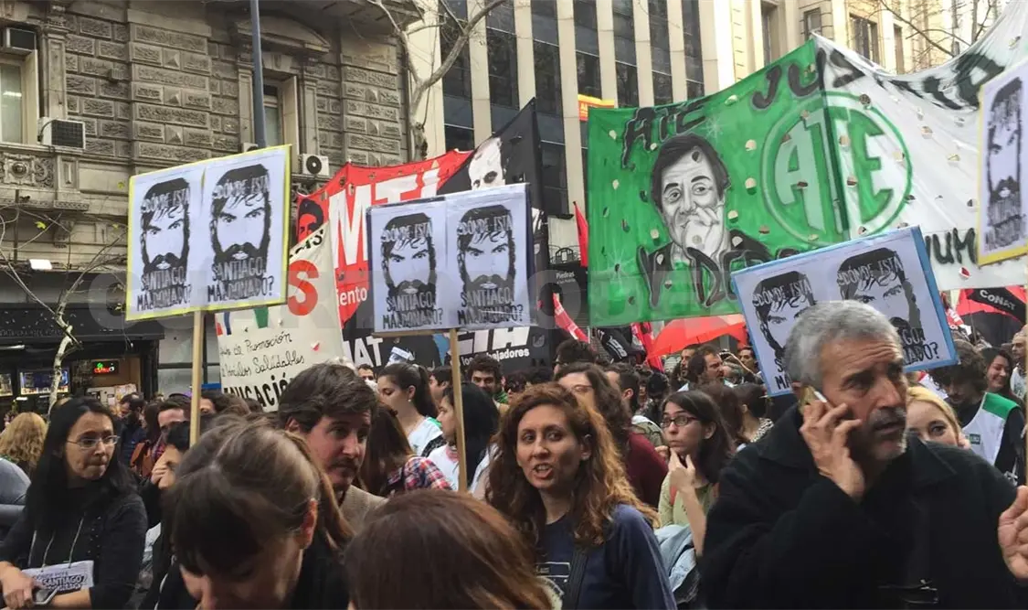 Familiares de Maldonado exigieron la renuncia de la ministra de Seguridad, Patricia Bullrich. Notimex