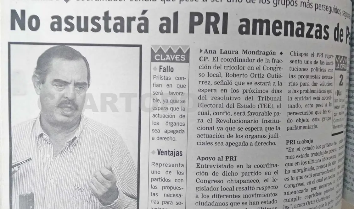 Siniestro pasado: Amenazas de Pablo, no asustarán al PRI