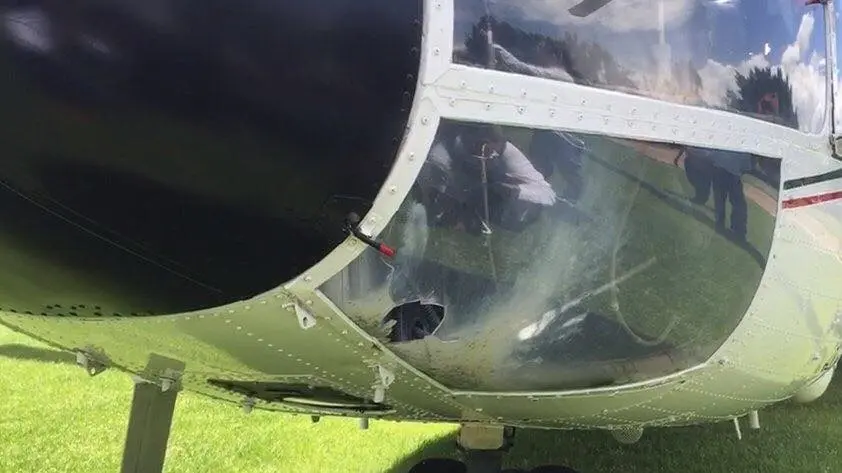 Cohetón impacta en helicóptero de Presidencia en Oaxaca