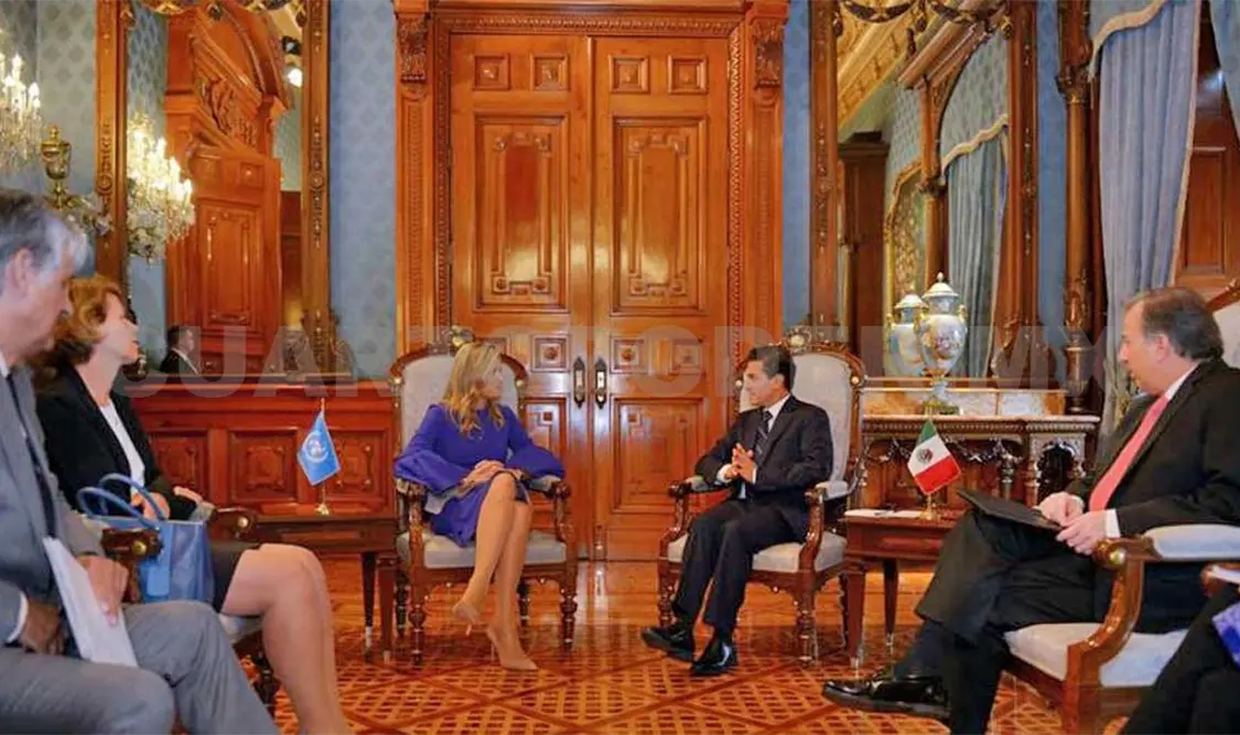 Enrique Peña Nieto sostuvo una reunión con la Reina Máxima de los Países Bajos como Asesora Especial del Secretario General de las Naciones Unidas. Presidencia