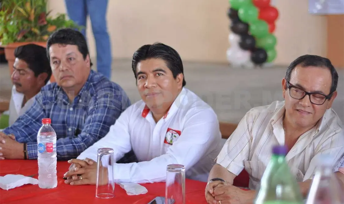 El líder estatal Jorge Álvarez López, durante el evento. CP