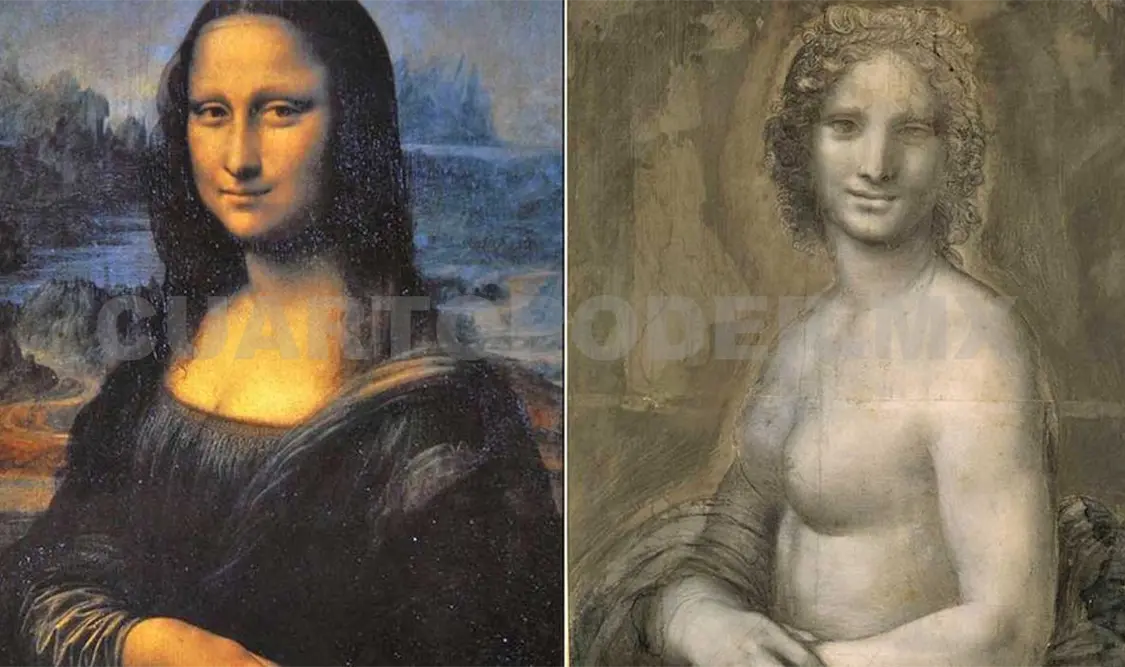 A la izquierda, la obra de Da Vinci, y del lado derecho, el boceto que se analiza. Cortesía