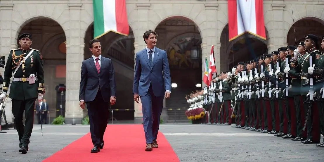 Peña Nieto da bienvenida oficial a Justin Trudeau en Palacio Nacional