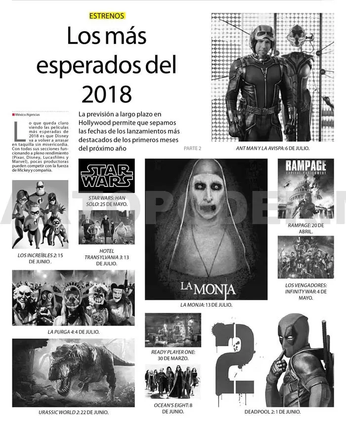 Los más esperados del 2018