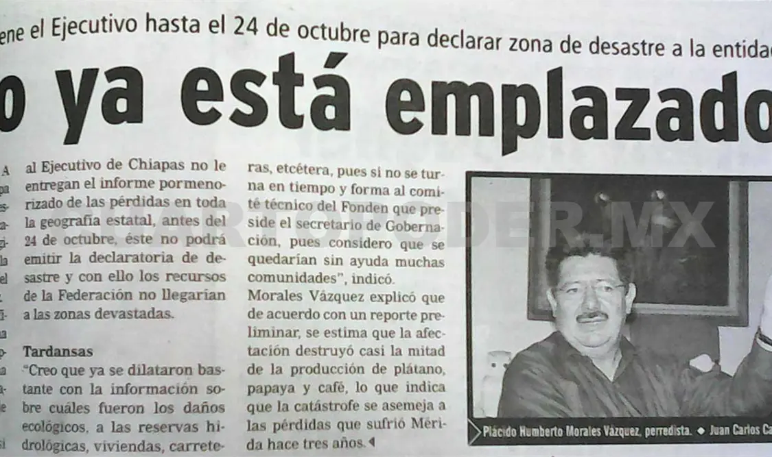 Plácido Humberto Morales Vázquez. Juan Carlos Calderón / CP
