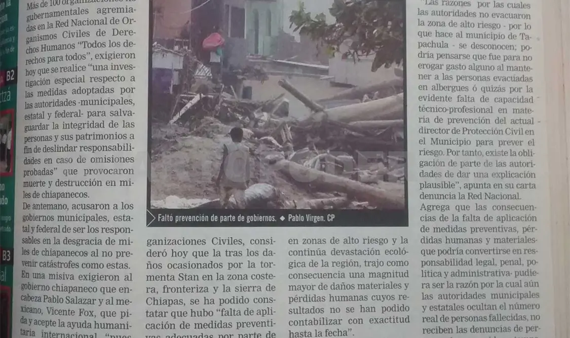 Siniestro pasado: Gobierno de Pablo, responsable de daños por “Stan”