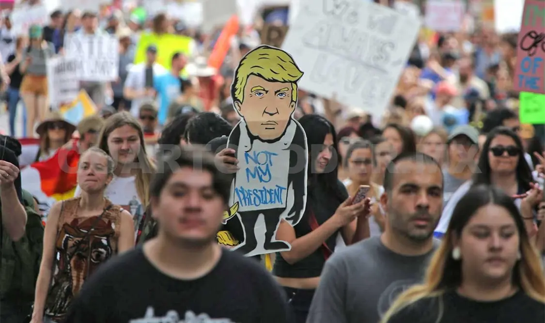 EUA, Los Ángeles y Nueva York protestaron contra el presidente Trump. Agencias
