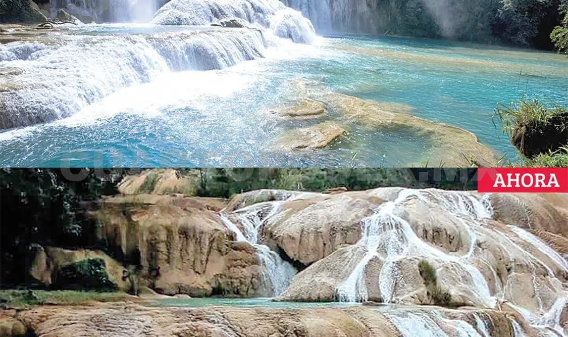 AGONIZAN LAS CASCADAS DE AGUA AZUL