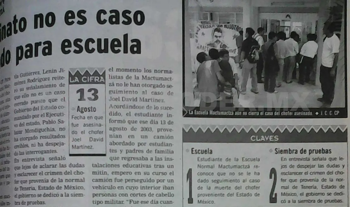 Publicación donde la escuela Mactumactzá no cierra el caso del chofer asesinado. CP