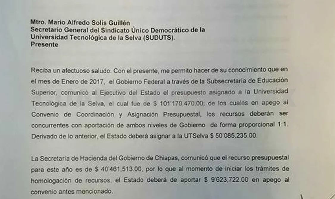 Documento alerta sobre falta de recursos. CP
