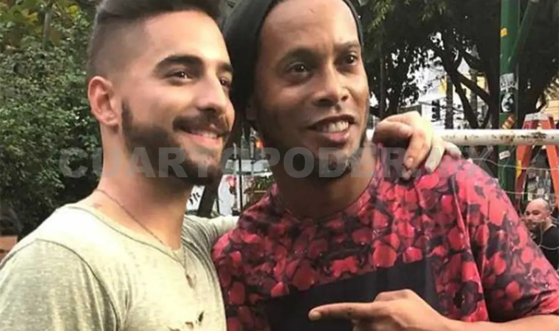 Maluma y el brasileño Ronaldinho, juntos