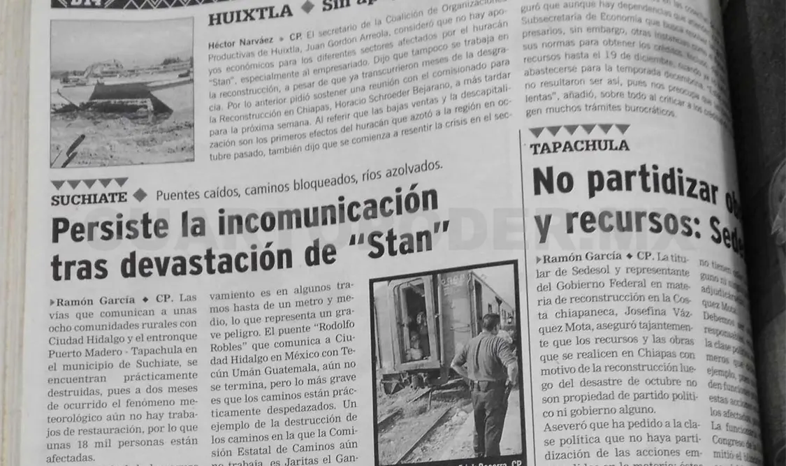 Siniestro pasado: Sin apoyo, sectores afectados por Stan