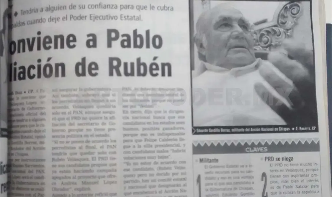 Siniestro pasado: Conviene a Pablo afiliación de Rubén Velásquez