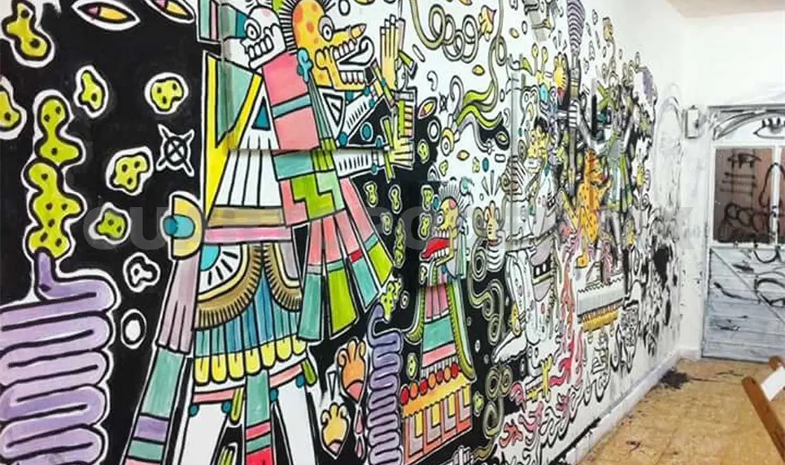 El mural en la Galería Art Works. Darwin Mendoza