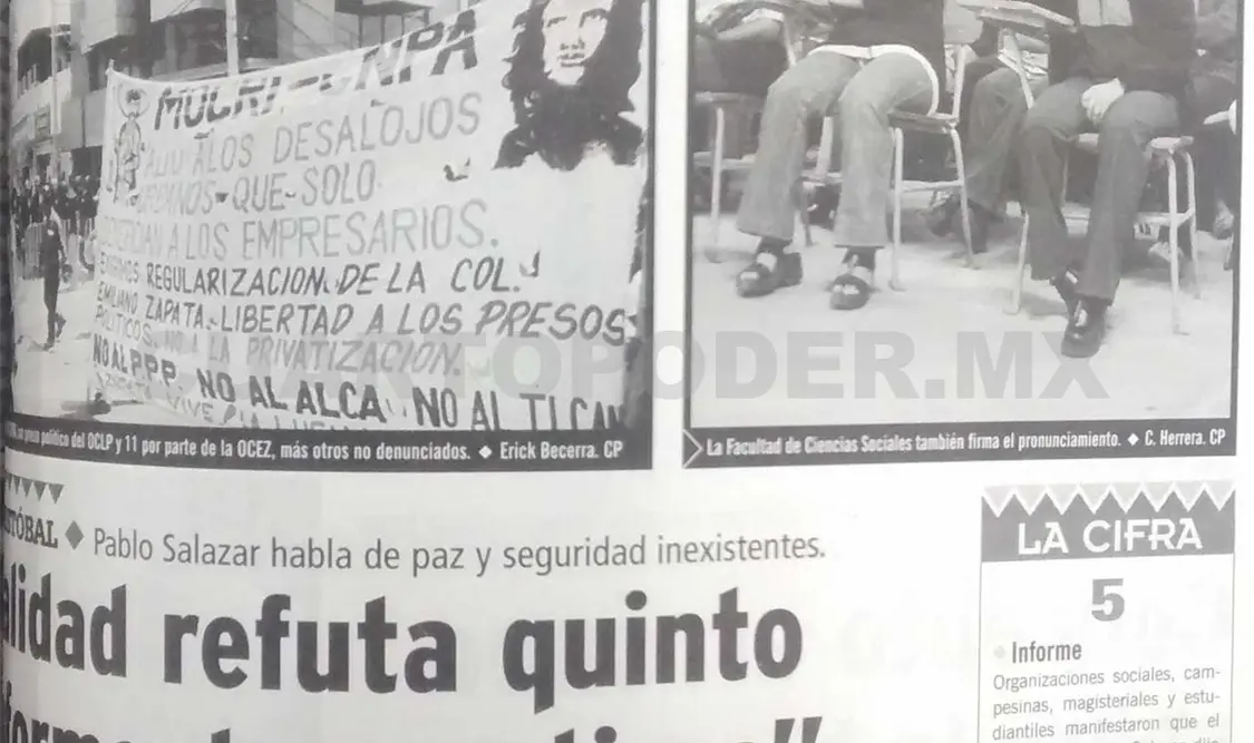 Publicación donde organizaciones sociales critican el V informe de Pablo Salazar tachándolo de falaz. CP