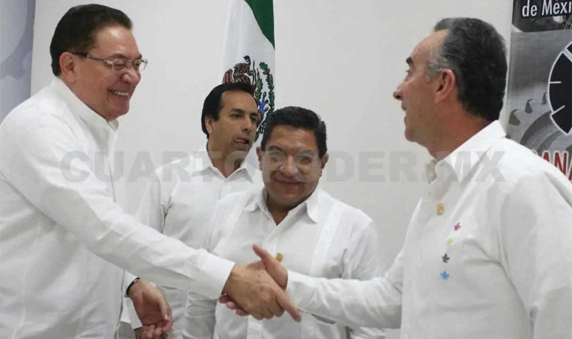 Francisco Javier Zorrilla Rabelo, secretario del Trabajo y Enrique Guillén presidente Nacional de Canacintra. CP