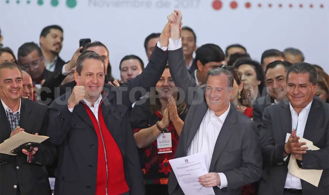 El aspirante a candidato presidencial José Antonio Meade Kuribreña, fue “arropado” por la estructura territorial del priismo en el país. NTX