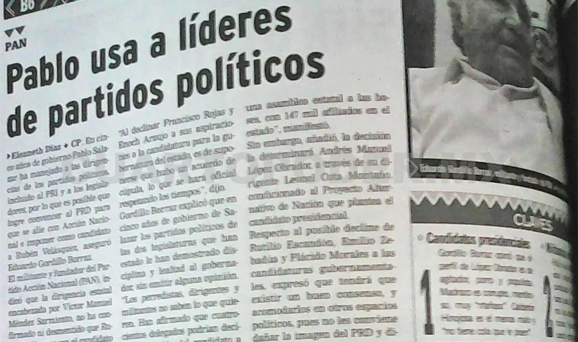 “Los perredistas, dirigentes y militantes no saben lo que quieren”: Gordillo Borraz. CP