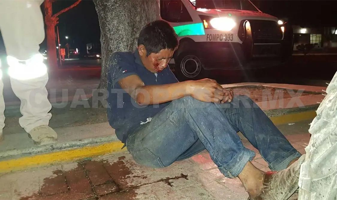 Apedreó una sucursal bancaria y se cortó