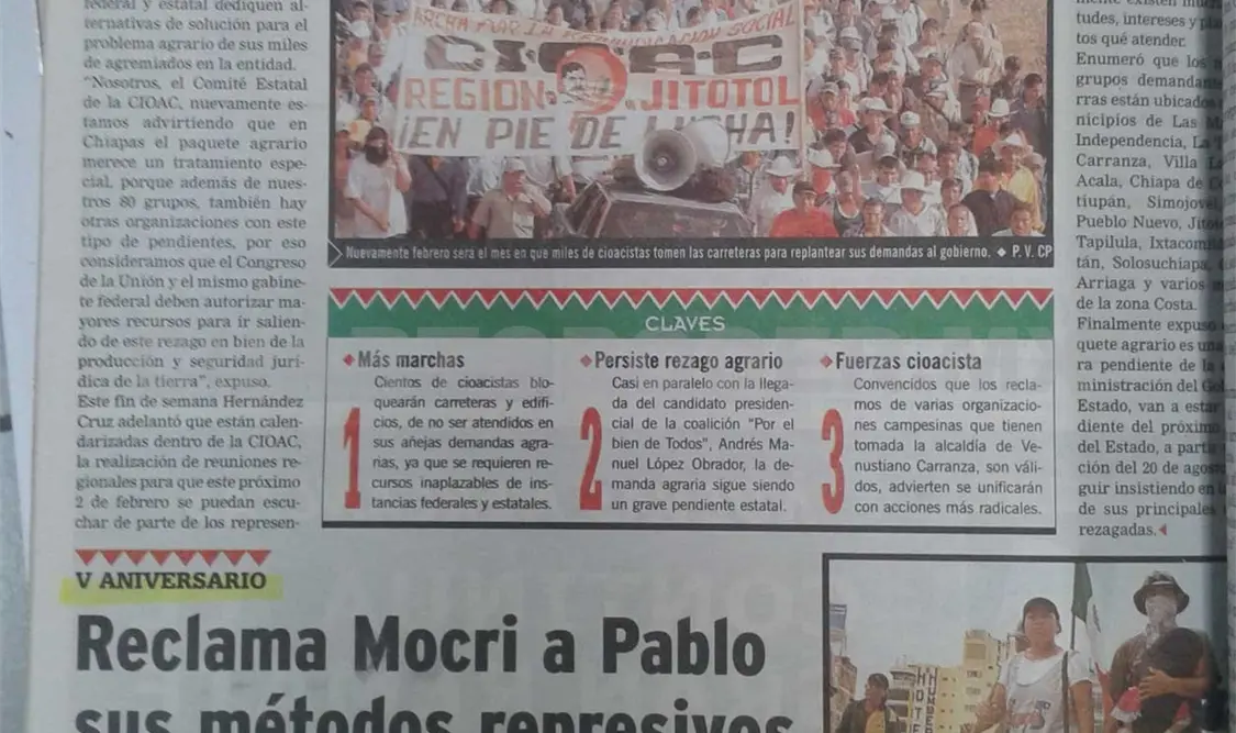 Siniestro pasado: Reclama Mocri a Pablo sus métodos represivos