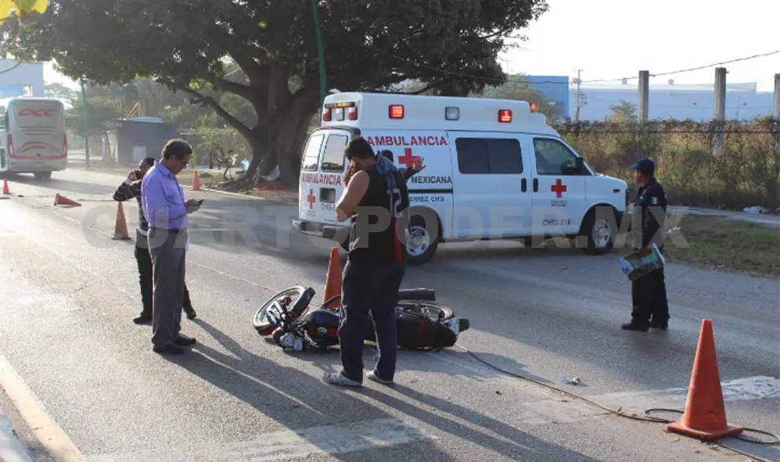 Motorista lesionado tras derrapar