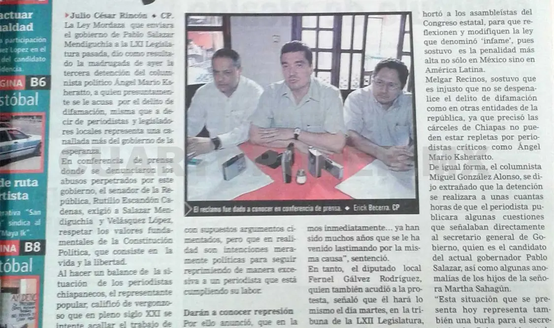 Publicación donde el senador, Rutilio Escandón, exigió a Salazar Mendiguchía y a Velásquez López, respetar los valores fundamentales de la Constitución. CP