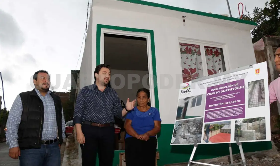 Entrega Castellanos cuartos dormitorios para combatir hacinamiento