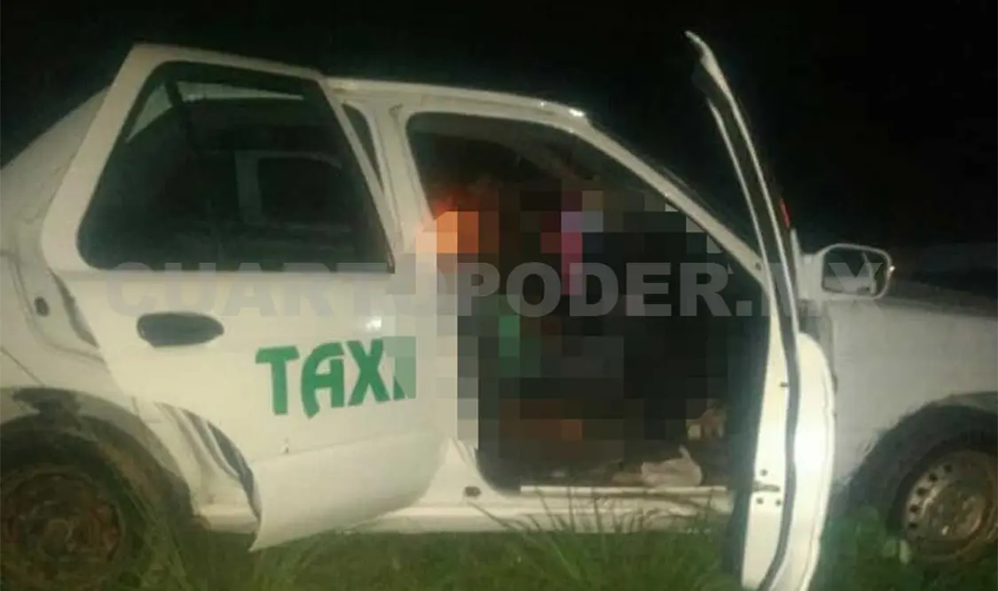 Acribillan a balazos a 2 sujetos que iban en taxi