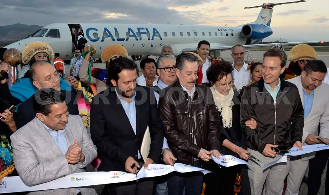 Inaugura MVC vuelo Puebla-Tuxtla Gutiérrez-Palenque-Cancún