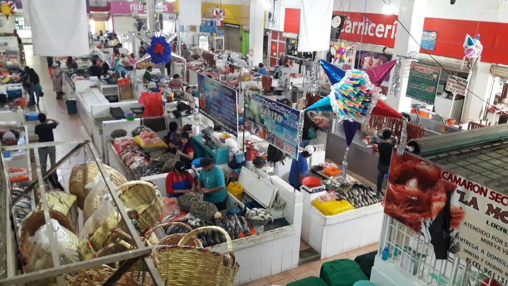Interior del mercado Juan Sabines, en Tuxtla Gutiérrez. Foto: Óscar León/Cp