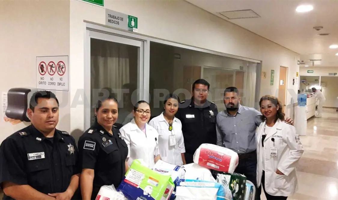 Entrega Policía Federal ayuda humanitaria al Hospital Gómez Maza