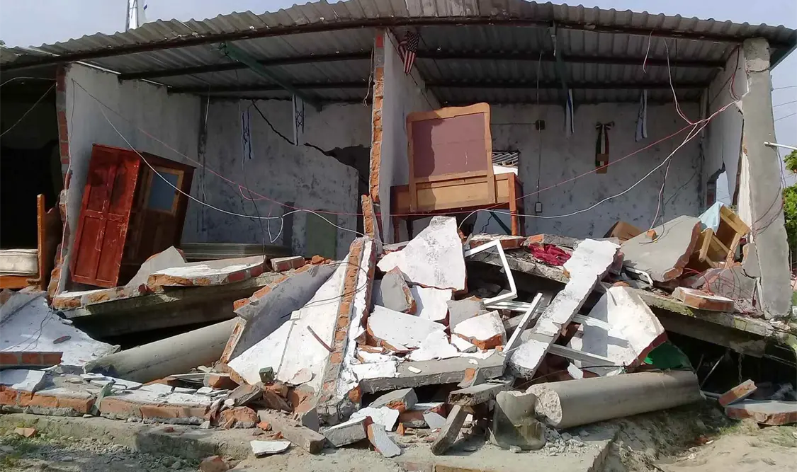 Consecuencias del terremoto del 7 de septiembre de 2017 en Chiapas. Foto: Óscar León/Cp