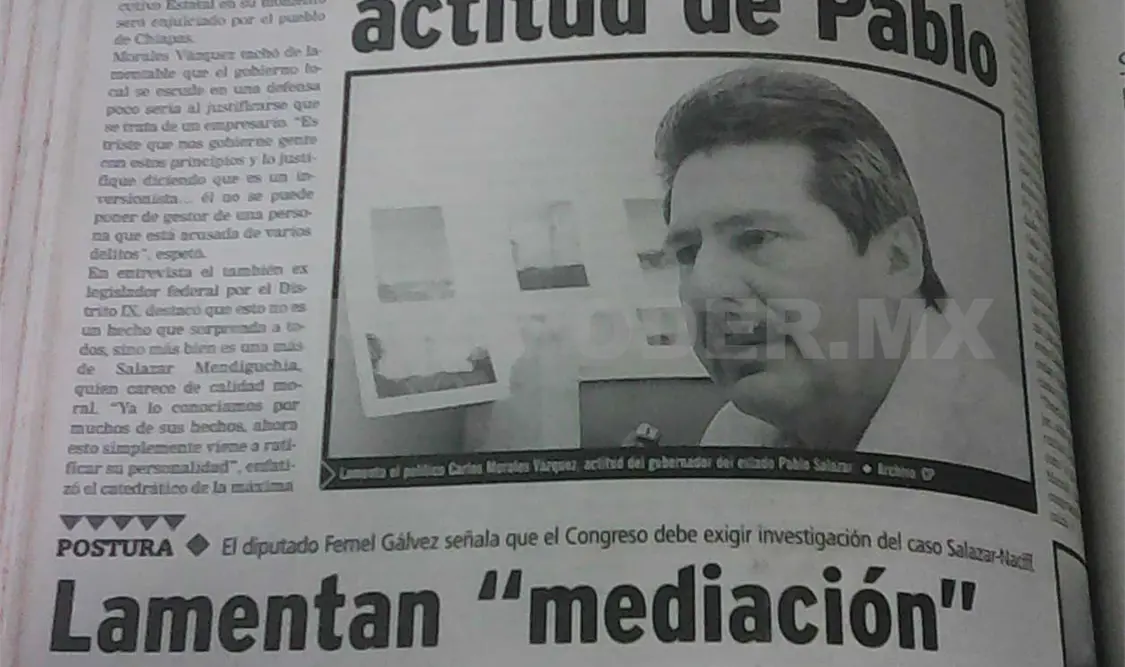 Siniestro pasado: Lamentan “mediación” de Pablo Salazar Mendiguchía