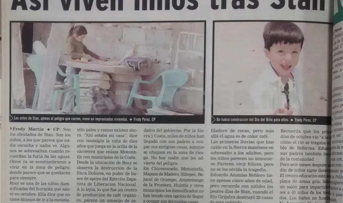 Siniestro pasado: Así viven niños tras afectaciones de Stan