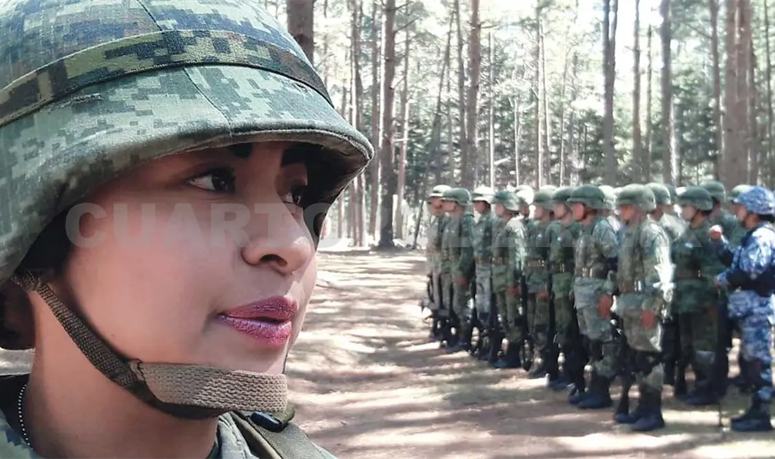 Marbella Aguilar Arellano, soldado auxiliar oficinista, perteneciente a la 30 Zona Militar en Tabasco. Guillermo Ramos/CP