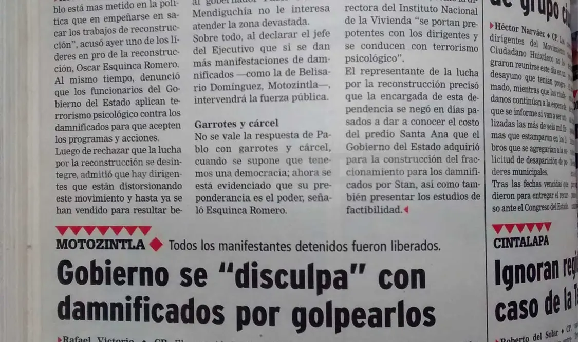 Siniestro pasado: Gobierno se “disculpa” con damnificados por golpearlos