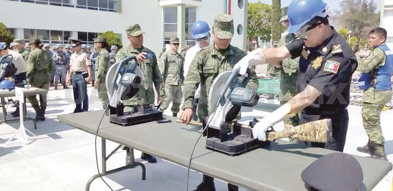 Realizan destrucción de armas de fuego