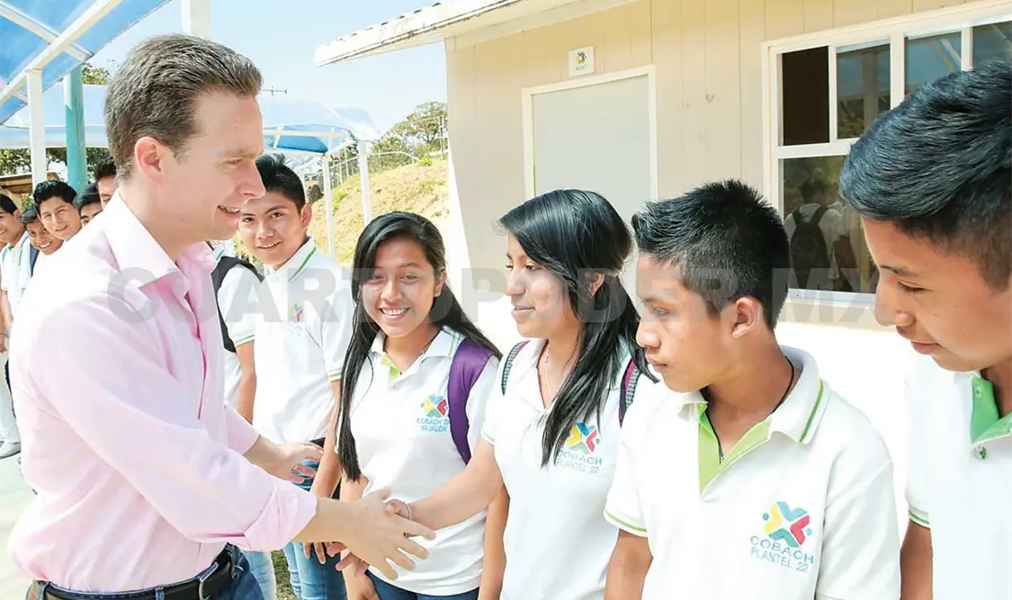 El gobernador inauguró nuevas aulas didácticas que beneficiarán a la comunidad estudiantil del Colegio de Bachilleres Plantel 22. CP