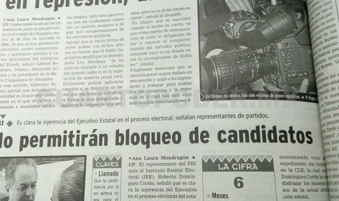 Siniestro pasado: Chiapas da la nota en represión, dicen