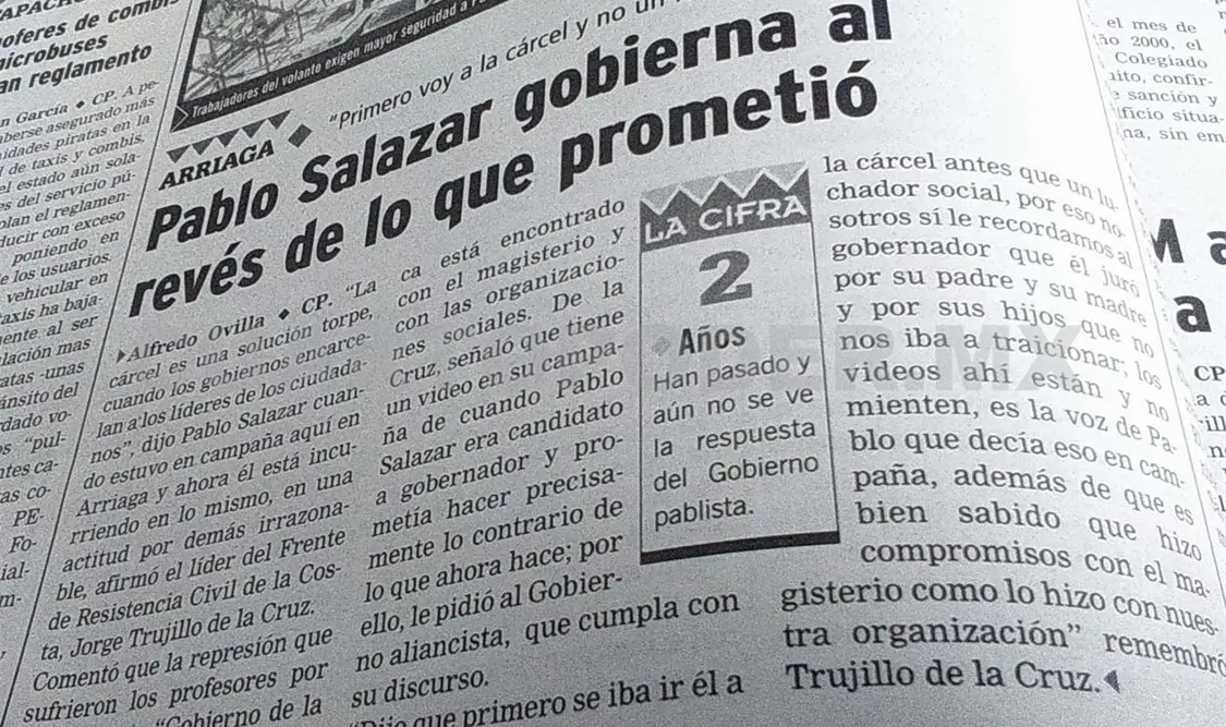 Siniestro pasado: Pablo Salazar ejecuta al revés de lo que prometió