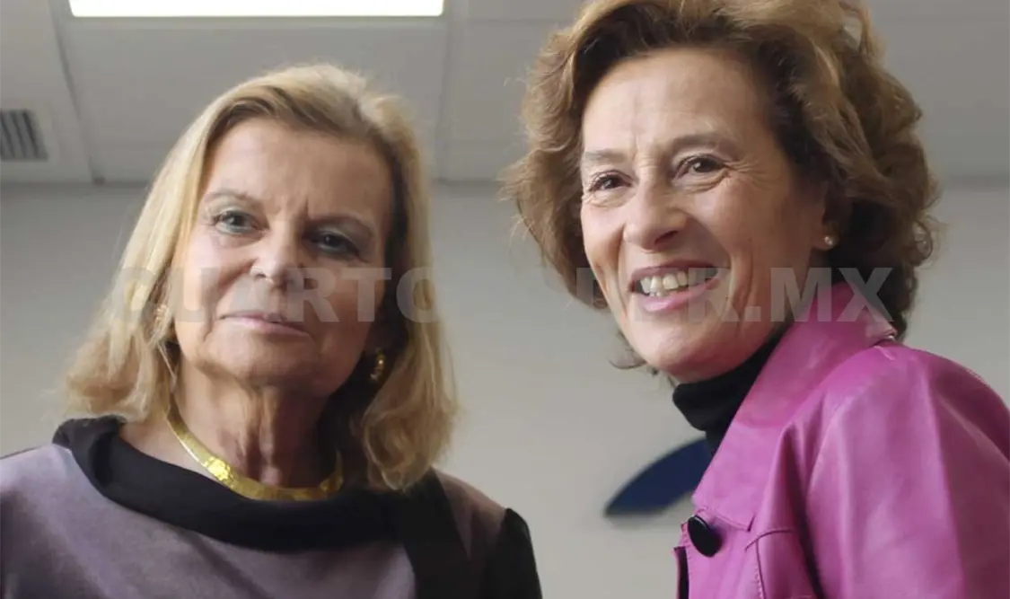 Las escritoras Carme Riera (izquierda) y Julia Navarro, en la rueda de prensa en el Cedro. Cortesía
