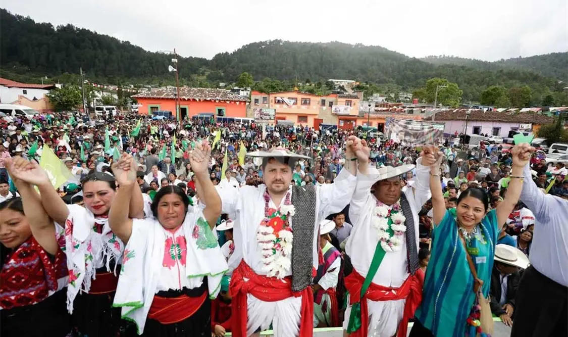 El candidato a la gubernatura afirmó que seguirá con el objetivo de garantizar condiciones de progreso para los pueblos originarios. Cortesía